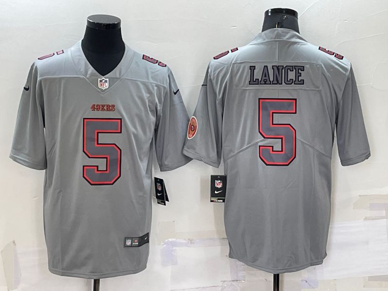 Men San Francisco 49ers #5 Lance Nike Atmospheric Gray style Limited NFL Jersey